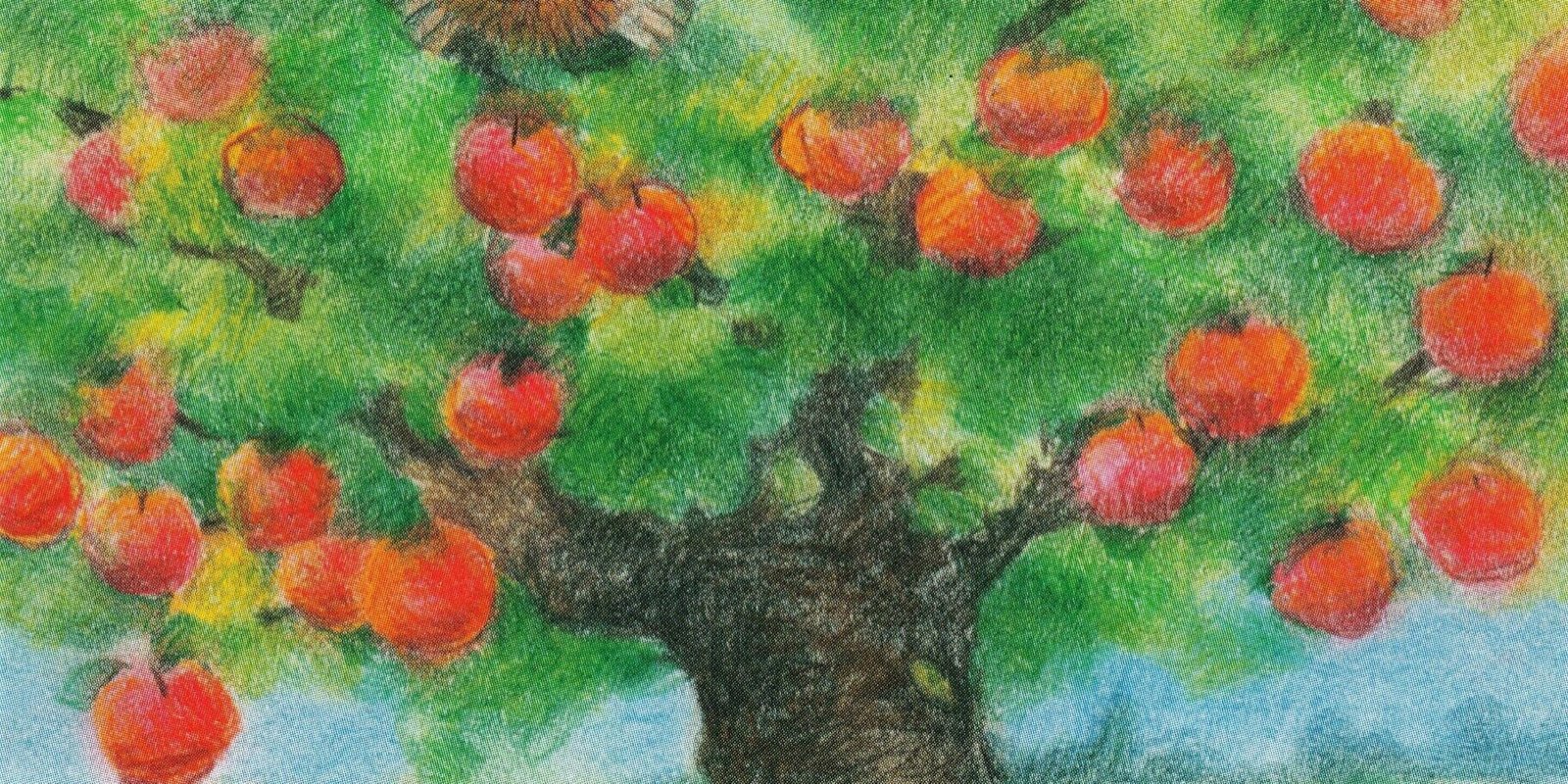 Appelboom met kabouter